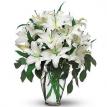 Monochromatic white oriental lily arrangement